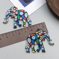 Colorful mosaic acrylic elephant pendants set for DIY jewelry and keychains making - Mosaic Elephant Style B (23976)