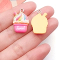 Colgante de batido de resina rosa con crema de arcoíris para creación de joyas DIY y collar - Base Amarillo Rosa Rojo Sweet Pastel de Batido (24531)