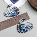 DIY colorful acrylic swan pendant with mosaic pattern for jewelry making and crafts - Mosaic Swan Style (23977)