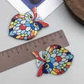 Farbenfrohes Eulen-Anhänger-Set aus Acryl für DIY-Schmuck mit lebhaften bunten Mustern - Mosaik Eule Stil (23978)