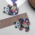 Bunte geometrische Acryl-Panda-Anhänger für DIY-Schmuckherstellung und Schlüsselanhänger - Mosaik Panda Stil (23983)