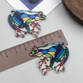 Bunter Acryl-Froschanhänger im Buntglas-Stil mit Maßen für DIY-Schmuckherstellung - Mosaik Frosch Stil (23984)