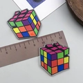 Bunte 2D- und 3D-Acryl-Zauberwürfel-Anhänger für DIY-Schmuckherstellung, 4 cm groß - Bunter Zauberwürfel Stil (23988)