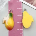 DIY yellow resin mango pendant charm with gradient colors for jewelry making 4cm - Mango Style (24360) / 1 Piece (29x16x5.5mm) / Yellow
