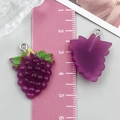 Purple resin grape pendant with silver loop for DIY jewelry making and sweet accessories - Grape Style (24362) / 1 Piece (27x20x6mm) / Purple