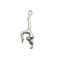 Antique silver gymnast pendant charm with handstand pose for DIY jewelry making - Handstand Athlete Style (9833)