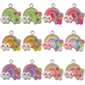 Lot de 12 breloques en résine arc-en-ciel et nuages souriants pour la création de bijoux DIY - Style Mixte