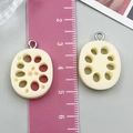DIY resin lotus root slice pendant in creamy white for sweet necklace bracelet crafts - Lotus Root Segment Style (24380) / 1 Piece (24x17x5mm) / Light Yellow