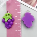 DIY resin grape fruit pendants in purple and green for jewelry making accessories - Grape Style C (24381) / 1 Piece (25x17x6mm) / Purple