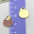 Coconut shaped gold alloy charm with brown and white enamel for DIY jewelry making - Coconut Style (24402)