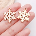 Gold and white snowflake alloy charms for DIY jewelry making and Christmas crafts - White Hexagonal Christmas Snowflake