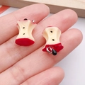DIY apple core resin pendant with red skin and white flesh details for keychains - Red Resin Apple Core (19698)