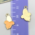 Banana enamel fruit charm in yellow and gold finish for DIY jewelry making - Plantain Style (24422)