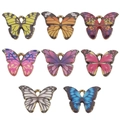 Set of 8 colorful alloy butterfly charms for DIY jewelry making with diverse floral patterns - 8-Piece Butterfly Set (8 Styles x 1)