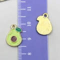 DIY avocado enamel pendant charm in green finish for handmade jewelry making - Avocado Style (24424)