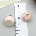 Colgante ajo de resina con anillo de plata para creación de joyas DIY y llaveros - Ajo Estereoscópico Blanco Rosado