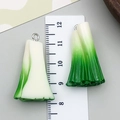 Colgante de resina para bricolage con diseño de cebollino degradado blanco y verde - Cebolleta Estereoscópica Verde