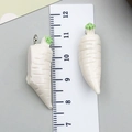 Colgante de rábano blanco realista en resina con aro de plata para joyería DIY - Rábano Blanco Estereoscópico Blanco