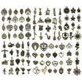 Assorted vintage bronze zinc alloy charms with tree of life and music themes for DIY jewelry - 100 Styles Antique Bronze Set