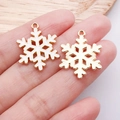 Gouden en witte emaille sneeuwvlok hangers voor DIY sieraden maken en armbanden - Witte Zeshoekige Sneeuwvlok (12536)