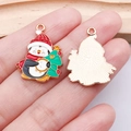 Christmas penguin alloy enamel charm for DIY bracelets and necklaces with festive colors - Red Christmas Tree Penguin (19574)