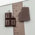 Creative chocolate bar resin pendant with MILK engraving and bite mark detail - Black Brown Resin Milk Chocolate (23953)