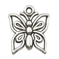 Hollow butterfly pendant in antique silver alloy for DIY necklace and earring making - Relief Butterfly Charm (8055)