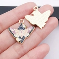 DIY butterfly charm with celestial moon and star pattern in pink and blue enamel - Pink Purple Rhombus Butterfly (18699)