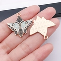 Blue and black enamel butterfly pendant in bohemian style with golden metal back - Blue Rhombus Butterfly (24990)