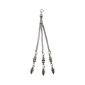 Vintage silver alloy tassel pendant with woven chains and engraved leaf charms - Leaf-shaped Vintage Decorative Style (18841)