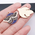 Golden moth and moon enamel charm pendant with intricate black and purple details - Royal Blue Moon Butterfly (24992)