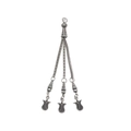 Vintage silver-plated triple tassel pendant with floral bud charms for ethnic jewelry - Flower Theme Pendant (18843)