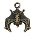 Antique bronze bat pendant charm in gothic style for Halloween jewelry making - Bat Style (1480)