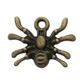Antique bronze spider charm for DIY Halloween jewelry making with detailed metal texture - Spider Style (3679)
