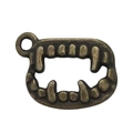 Antique bronze alloy vampire fang pendant charm for DIY necklaces and craft accessories - Vampire Teeth Style (6724)