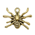 Antique gold spider pendant alloy charm with intricate leg details for Halloween DIY - Spider (20084)