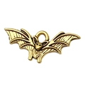 Antique gold bat pendant in alloy for DIY Halloween jewelry and vintage accessories - Bat (20085)