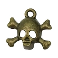 Antique bronze skull and crossbones alloy pendant with rustic finish for jewelry making - Skull Style (20103)