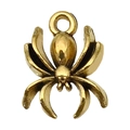 Antique gold finish spider alloy pendant with a top hanging loop for jewelry making - Spider (20086)