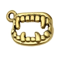 Antique gold finish vampire fangs alloy pendant charm for DIY jewelry and keychains - Vampire Teeth (20087)