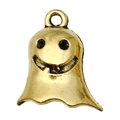 Ghost shaped gold alloy charm for Halloween jewelry making and keychain DIY decor - Ghost (20088)