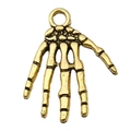 Antique gold skeleton hand charm made of alloy for Halloween DIY jewelry making - Skeleton Hand (20089)