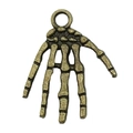 Vintage bronze skeleton hand charm pendant for DIY Halloween jewelry making - Skeleton Hand Style (20107)