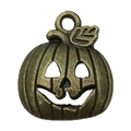 Vintage bronze pumpkin smile alloy charm pendant for DIY jewelry making and crafts - Scary Pumpkin Style (20108)