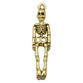 Antique gold skeleton pendant made of alloy for Halloween DIY jewelry making projects - Skeleton (20091)