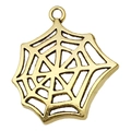 Vintage gold spider web alloy pendant for DIY Halloween jewelry making projects - Spider Web (20093)