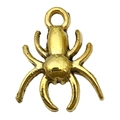 Antique gold finish spider charm pendant for DIY Halloween jewelry and necklaces - Spider (20096)