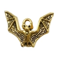 Antique gold finish bat charm pendant for DIY Halloween jewelry and necklaces - Bat (20099)