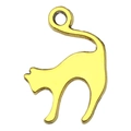 Vintage golden alloy cat-shaped pendant accessory for DIY jewelry making and crafts - Cat (20596)