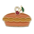 Colgante de pastel de cerezas esmaltado para joyería DIY en aleación dorada y colores otoñales - 1 Colgante de Tarta de Cereza (19341)